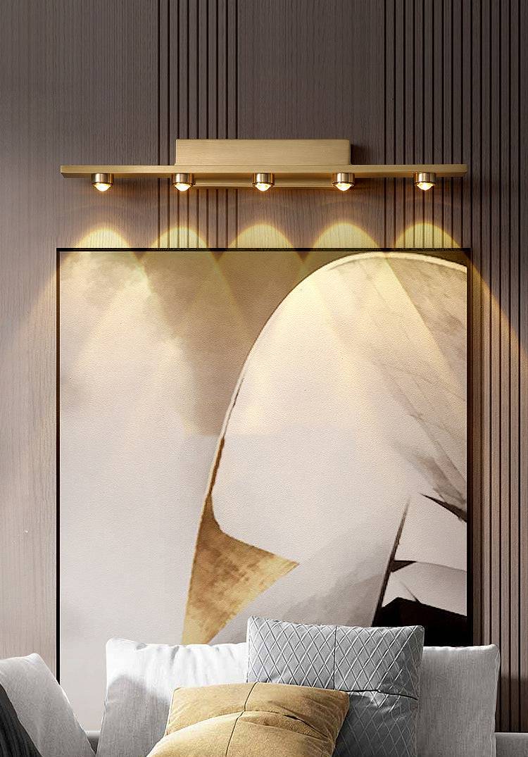 (Original Big Size) "5 LED Wall Light with Gold Finish, Ideal for Mirror, Picture, or Vanity Lighting"